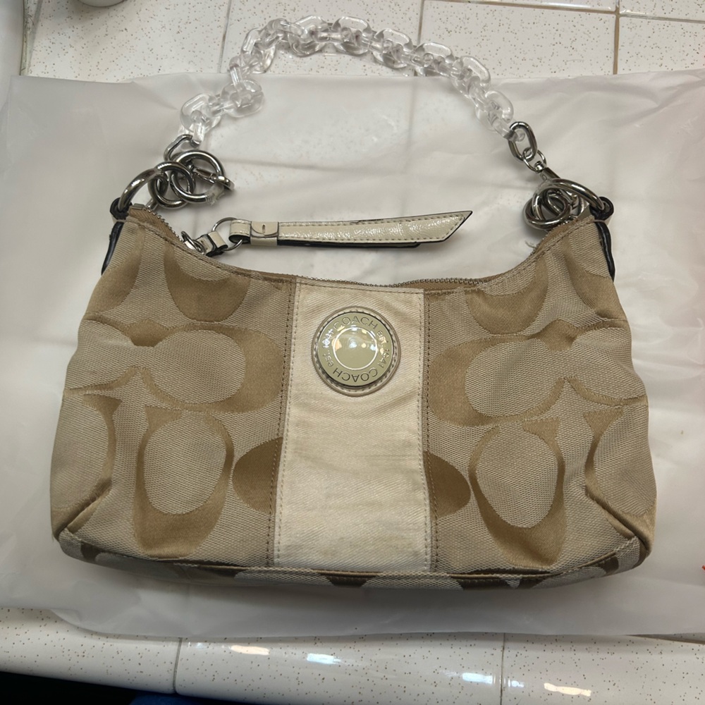 COACH signature stripe Demi shoulder bag